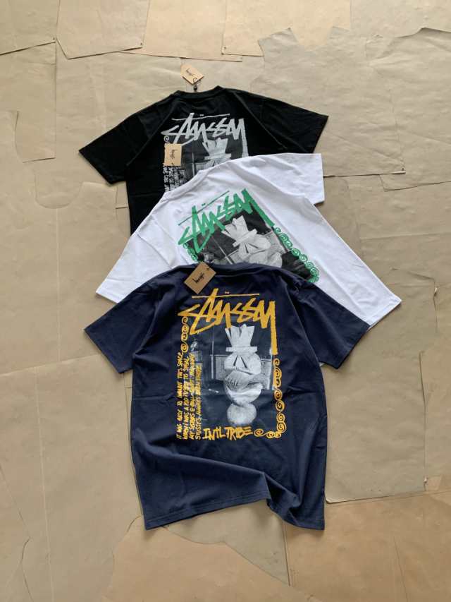 2023新作Stussyトレンドアートワークプリント半袖Tシャツの通販はau